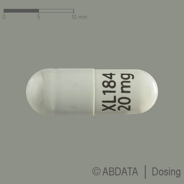 Produktabbildungen für COMETRIQ 20 mg 60 mg/Tag Dosis f.28 Tage Hartkaps. in der Vorder-, Hinter- und Seitenansicht.