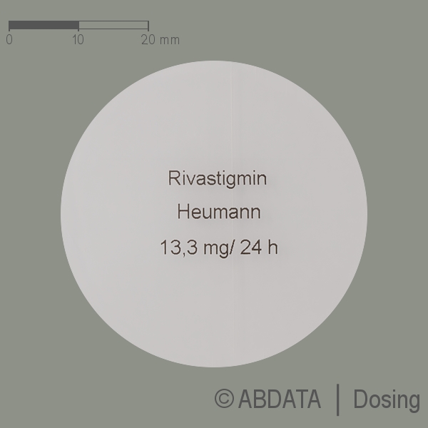 Produktabbildungen für RIVASTIGMIN Heumann 13,3 mg/24 Std. transd.Pflast. in der Vorder-, Hinter- und Seitenansicht.