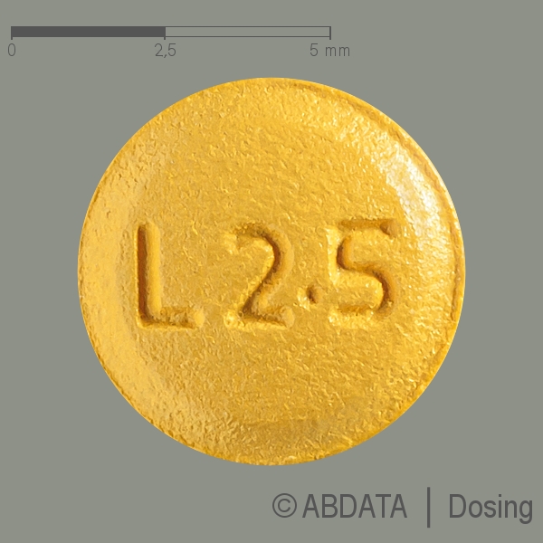 Produktabbildungen für LETROPUREN 2,5 mg Filmtabletten in der Vorder-, Hinter- und Seitenansicht.
