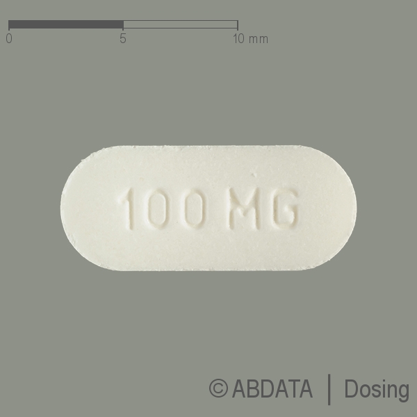 Produktabbildungen für MODAFINIL-neuraxpharm 100 mg Tabletten in der Vorder-, Hinter- und Seitenansicht.