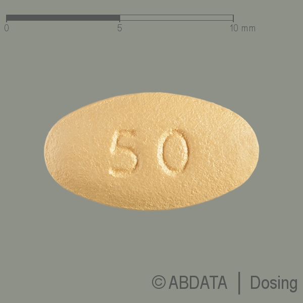 Produktabbildungen für VERZENIOS 50 mg Filmtabletten in der Vorder-, Hinter- und Seitenansicht.