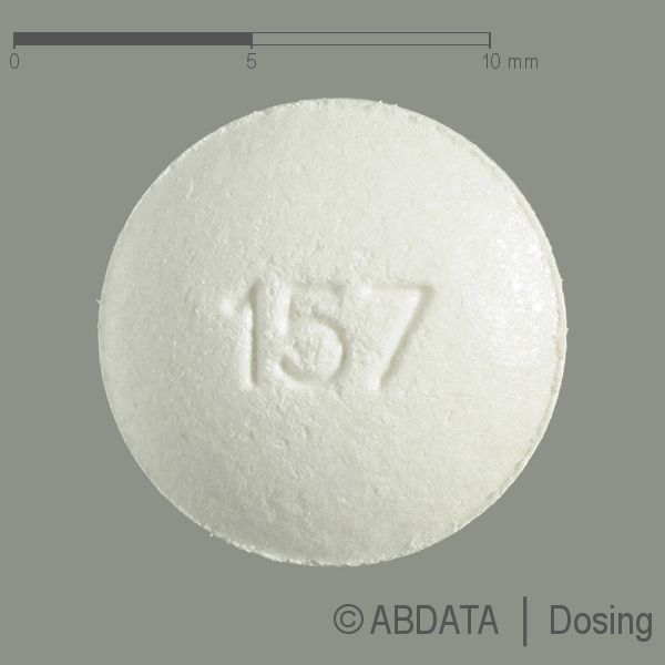 Produktabbildungen für PRAMIPEXOL-ratiopharm 1,57 mg Retardtabletten in der Vorder-, Hinter- und Seitenansicht.