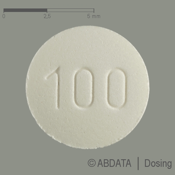 Produktabbildungen für L-THYROXIN beta 100 μg Tabletten in der Vorder-, Hinter- und Seitenansicht.