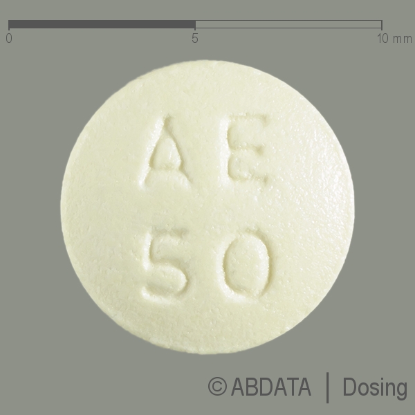 Produktabbildungen für AZATHIOPRIN dura N 50 mg Filmtabletten in der Vorder-, Hinter- und Seitenansicht.