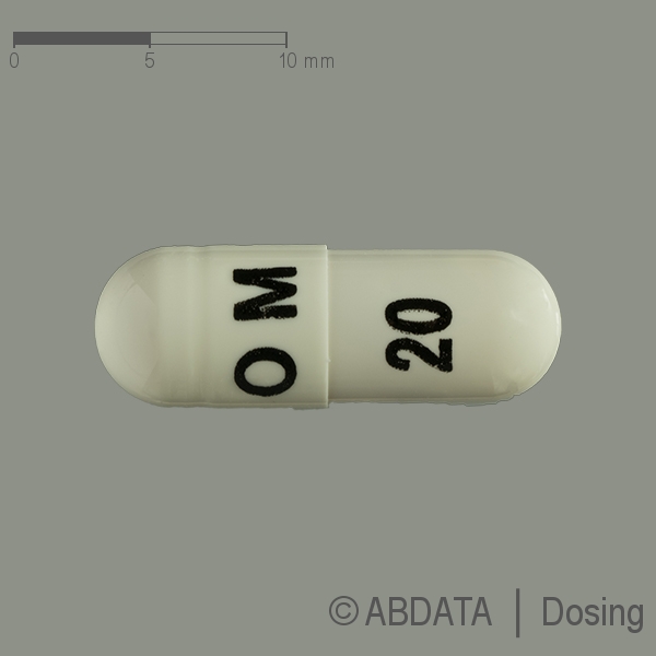 Produktabbildungen für OMEPRAZOL AL 20 mg magensaftresistente Hartkapseln in der Vorder-, Hinter- und Seitenansicht.