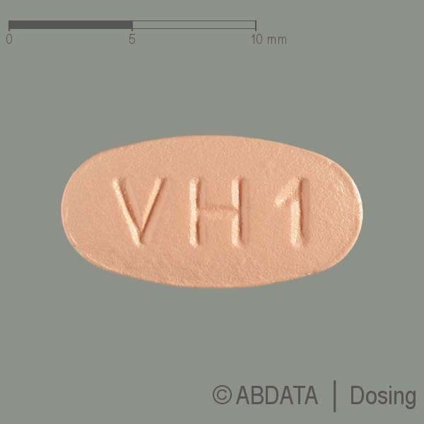Produktabbildungen für VALSARTAN/HCT Mylan 80 mg/12,5 mg Filmtabletten in der Vorder-, Hinter- und Seitenansicht.