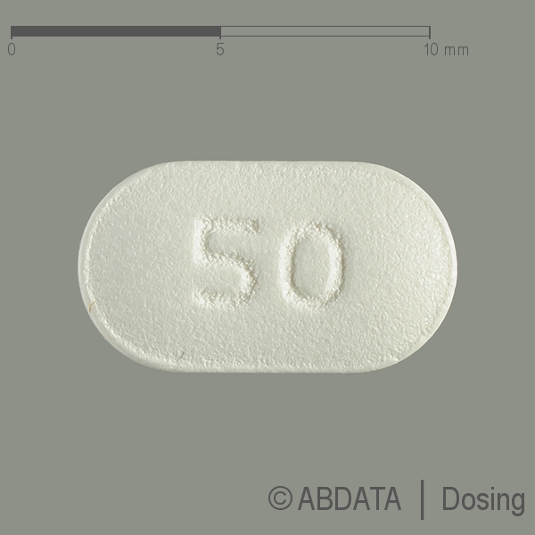 Produktabbildungen für SERTRALIN BASICS 50 mg Filmtabletten in der Vorder-, Hinter- und Seitenansicht.