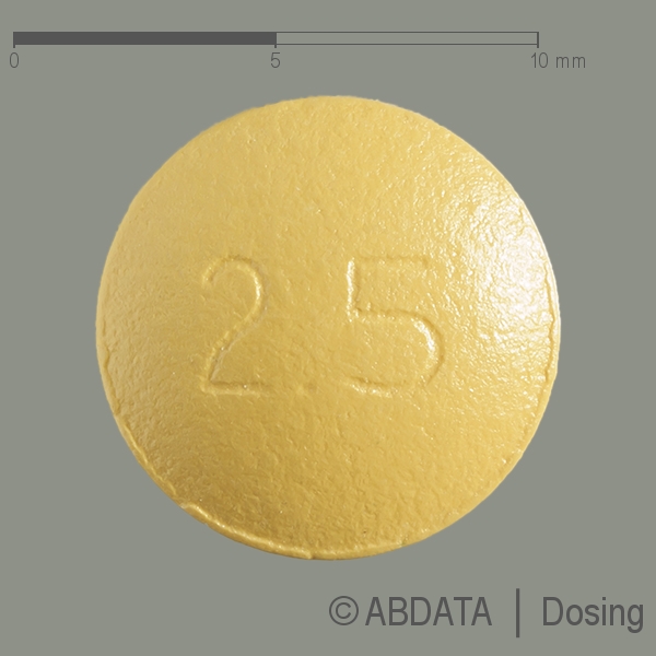 Produktabbildungen für FELODIPIN 2,5 mg retard Heumann Tabl. in der Vorder-, Hinter- und Seitenansicht.