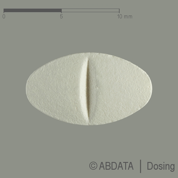 Produktabbildungen für LOSARTAN AbZ 50 mg Filmtabletten in der Vorder-, Hinter- und Seitenansicht.