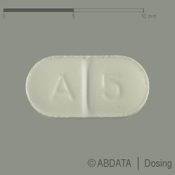 Produktabbildungen für AMLODIPIN Winthrop 5 mg Tabletten in der Vorder-, Hinter- und Seitenansicht.