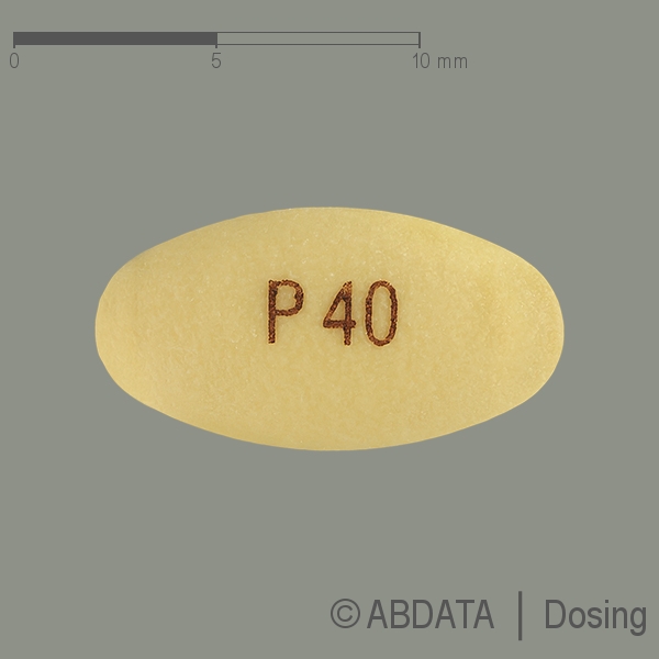 Produktabbildungen für PANTOPRAZOL NYC 40 mg magensaftres.Tabletten in der Vorder-, Hinter- und Seitenansicht.