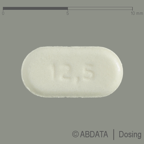 Produktabbildungen für RAMIPRIL-comp PUREN 2,5 mg/12,5 mg Tabletten in der Vorder-, Hinter- und Seitenansicht.