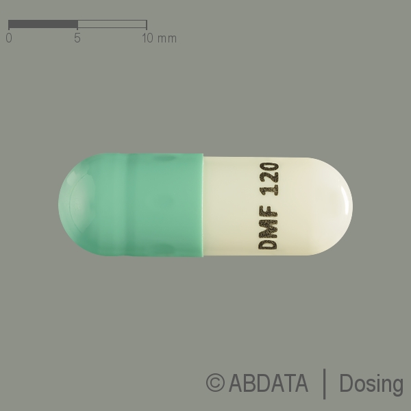 Produktabbildungen für DIMETHYLFUMARAT STADA 120 mg magensaftr.Hartkaps. in der Vorder-, Hinter- und Seitenansicht.