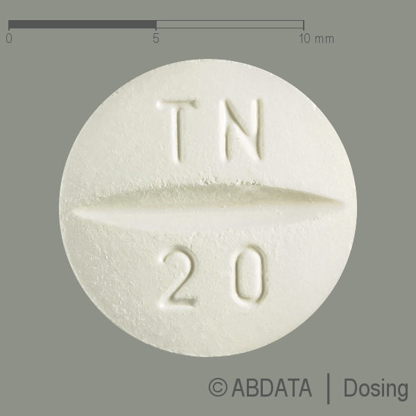 Produktabbildungen für TAMOXIFEN Heumann 20 mg Tabletten in der Vorder-, Hinter- und Seitenansicht.