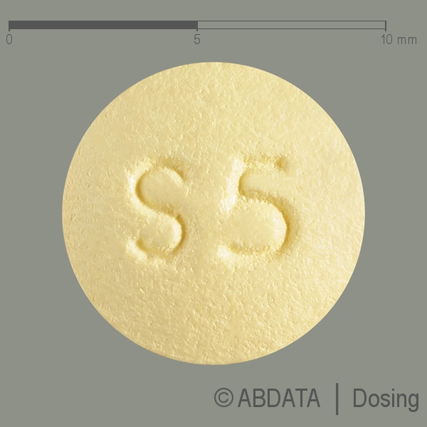 Produktabbildungen für SOLIFENACIN-ratiopharm 5 mg Filmtabletten in der Vorder-, Hinter- und Seitenansicht.