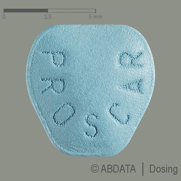 Produktabbildungen für PROSCAR 5 mg Filmtabletten in der Vorder-, Hinter- und Seitenansicht.
