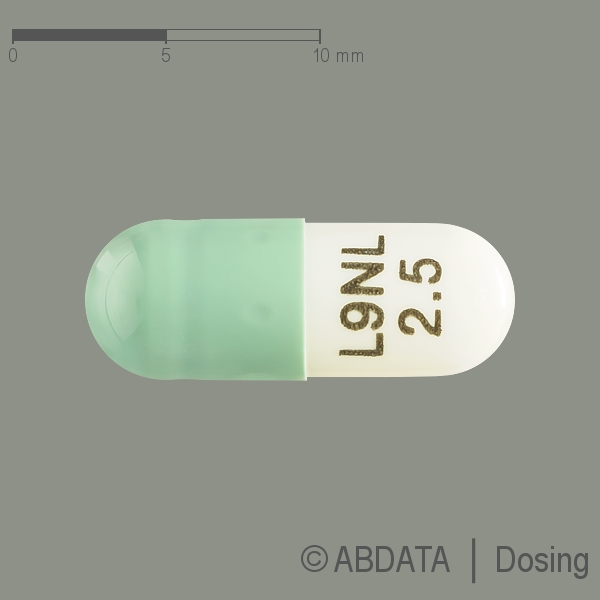 Produktabbildungen für LENALIDOMID Zentiva 2,5 mg Hartkapseln in der Vorder-, Hinter- und Seitenansicht.