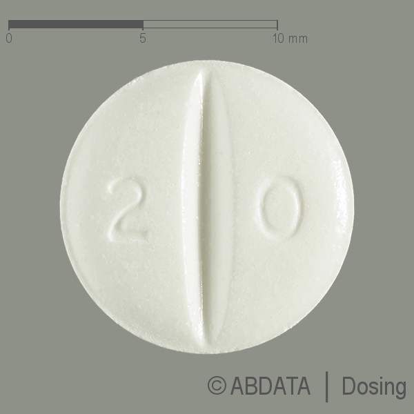 Produktabbildungen für DEXAMETHASON TAD 20 mg Tabletten in der Vorder-, Hinter- und Seitenansicht.