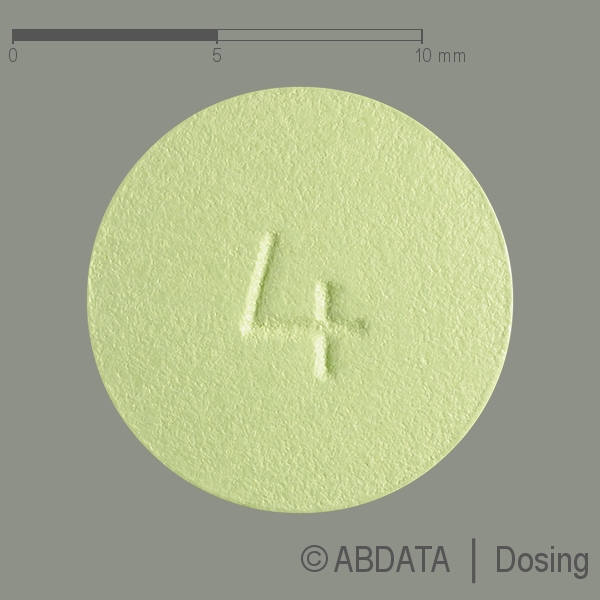 Produktabbildungen für RISPERIDON Mylan 4 mg Filmtabletten in der Vorder-, Hinter- und Seitenansicht.