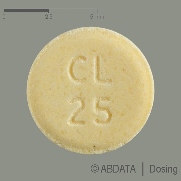 Produktabbildungen für NITOMAN 25 mg Tabletten in der Vorder-, Hinter- und Seitenansicht.