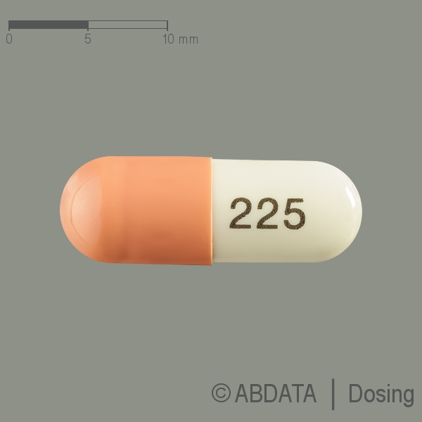 Produktabbildungen für PREGABALIN Zentiva 225 mg Hartkapseln in der Vorder-, Hinter- und Seitenansicht.
