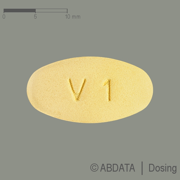 Produktabbildungen für VILDAKOMBI 50 mg/850 mg Filmtabletten in der Vorder-, Hinter- und Seitenansicht.
