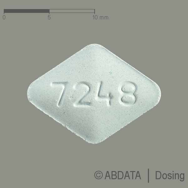 Produktabbildungen für LAMOTRIGIN Teva 200mg Tabletten in der Vorder-, Hinter- und Seitenansicht.