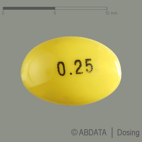 Produktabbildungen für OSTEOTRIOL 0,25 μg Kapseln in der Vorder-, Hinter- und Seitenansicht.