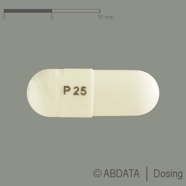 Produktabbildungen für PREGABALIN Krka 25 mg Hartkapseln in der Vorder-, Hinter- und Seitenansicht.