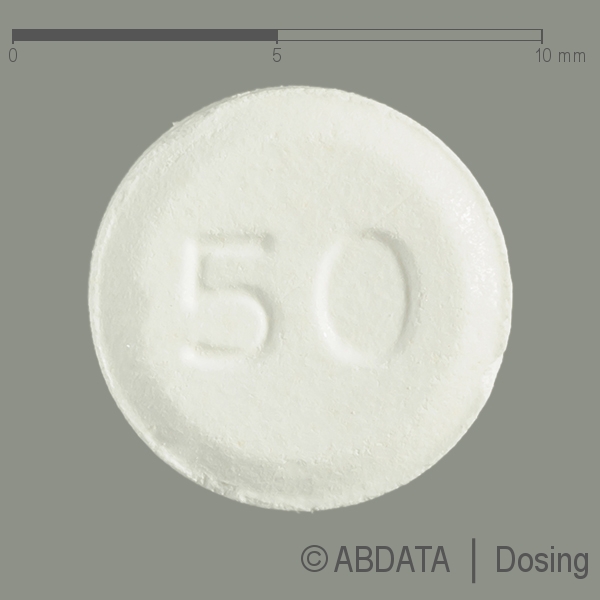 Produktabbildungen für LAMOTRIGIN Atid 50 mg Kautbl./Tbl.z.H.e.Sus.z.Ein. in der Vorder-, Hinter- und Seitenansicht.