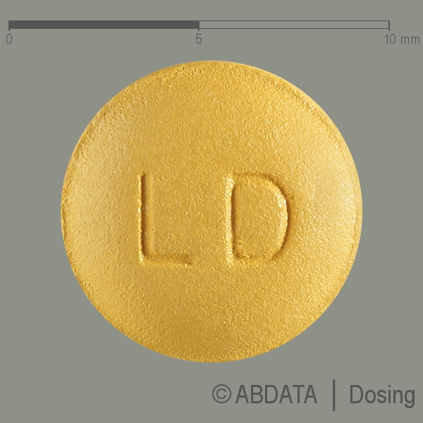 Produktabbildungen für AMLODIPIN/Valsartan Denk 5 mg/80 mg Filmtabletten in der Vorder-, Hinter- und Seitenansicht.