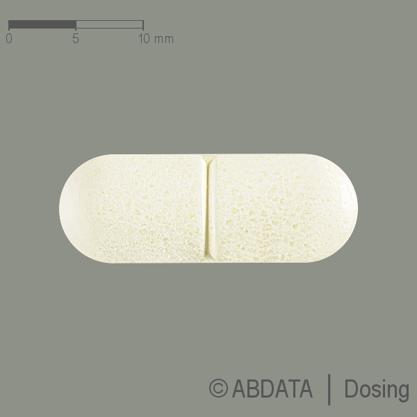 Produktabbildungen für AMOXICILLIN Aristo 750 mg Tabletten in der Vorder-, Hinter- und Seitenansicht.
