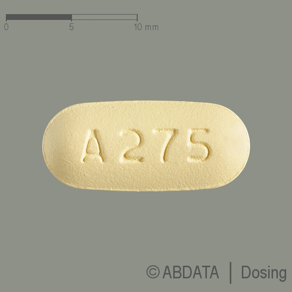 Produktabbildungen für FEBUXOSTAT-ratiopharm 80 mg Filmtabletten in der Vorder-, Hinter- und Seitenansicht.