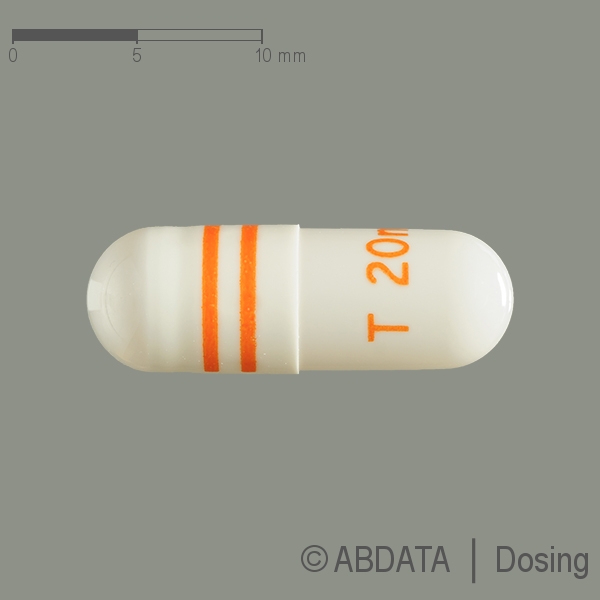 Produktabbildungen für TEMOMEDAC 20 mg Hartkapseln in der Vorder-, Hinter- und Seitenansicht.