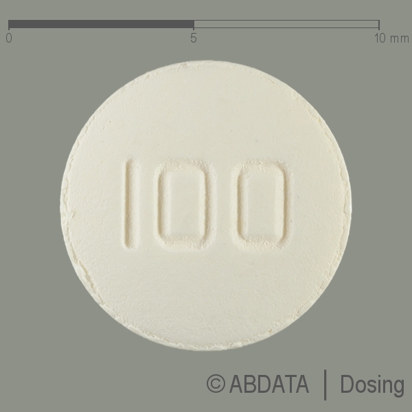 Produktabbildungen für OFLOX 100 mg BASICS Filmtabletten in der Vorder-, Hinter- und Seitenansicht.
