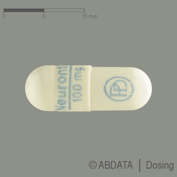 Produktabbildungen für NEURONTIN 100 mg Hartkapseln in der Vorder-, Hinter- und Seitenansicht.