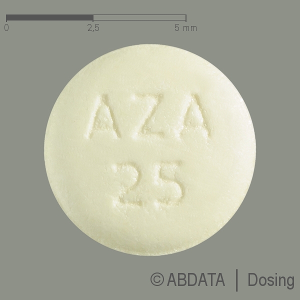 Produktabbildungen für AZATHIOPRIN Heumann 25 mg Filmtabletten Heunet in der Vorder-, Hinter- und Seitenansicht.