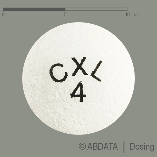 Produktabbildungen für CARDULAR PP 4 mg Retardtabletten in der Vorder-, Hinter- und Seitenansicht.