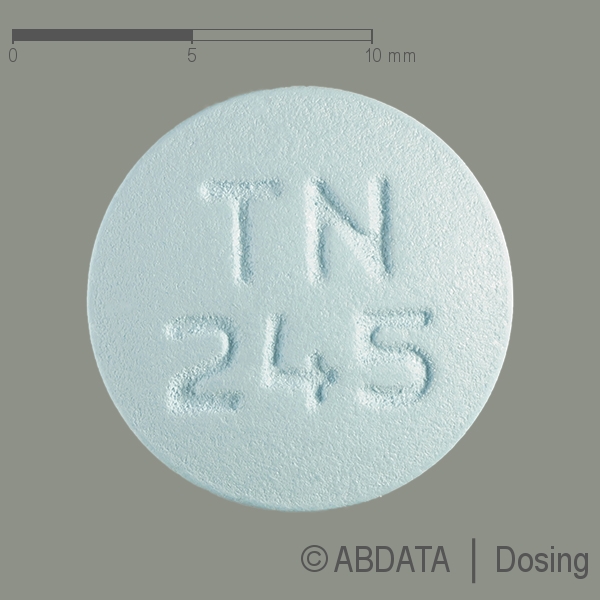 Produktabbildungen für TENOFOVIRDISOPROXIL Mylan 245 mg Filmtabletten in der Vorder-, Hinter- und Seitenansicht.