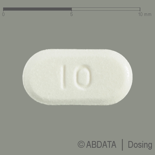 Produktabbildungen für EZETIMIB Aurobindo 10 mg Tabletten in der Vorder-, Hinter- und Seitenansicht.