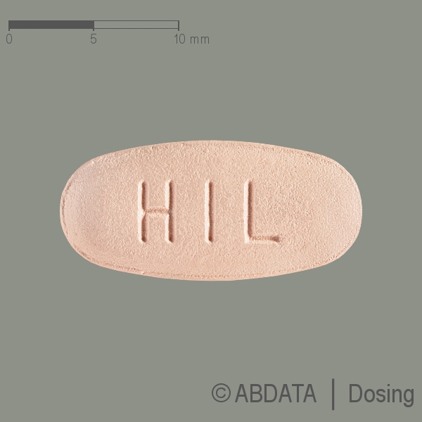 Produktabbildungen für VALSARTAN HEXAL comp.320 mg/12,5 mg Filmtabletten in der Vorder-, Hinter- und Seitenansicht.