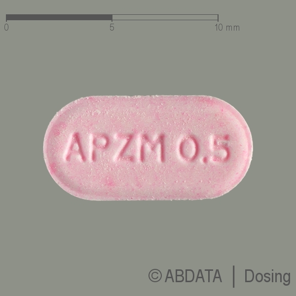 Produktabbildungen für ALPRAZOLAM AL 0,5 mg Tabletten in der Vorder-, Hinter- und Seitenansicht.