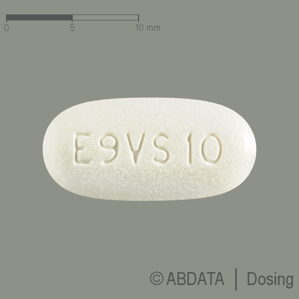 Produktabbildungen für EVEROLIMUS Mylan 10 mg Tabletten in der Vorder-, Hinter- und Seitenansicht.
