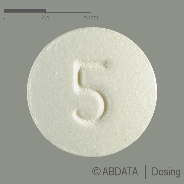 Produktabbildungen für OLANZAPIN Hennig 5 mg Filmtabletten in der Vorder-, Hinter- und Seitenansicht.