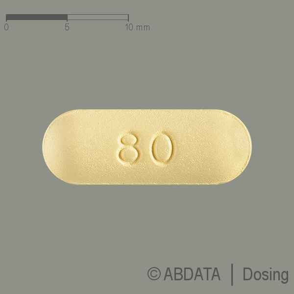 Produktabbildungen für FEBUXOSTAT Zentiva 80 mg Filmtabletten in der Vorder-, Hinter- und Seitenansicht.