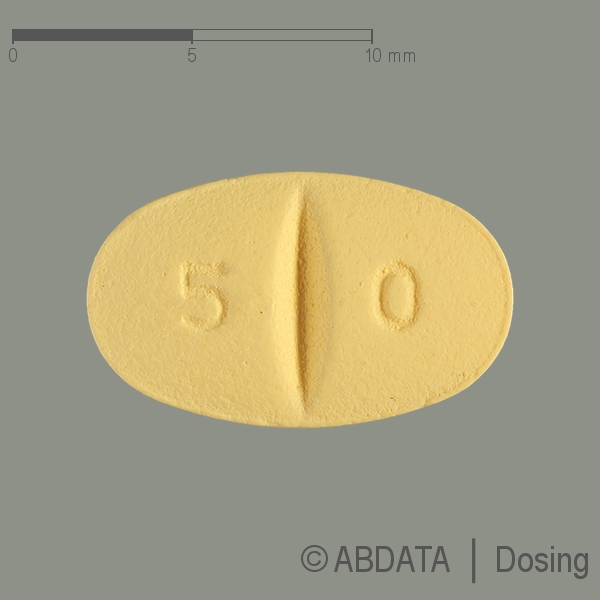 Produktabbildungen für LOSARTAN comp. AbZ 50/12,5 mg Filmtabletten in der Vorder-, Hinter- und Seitenansicht.