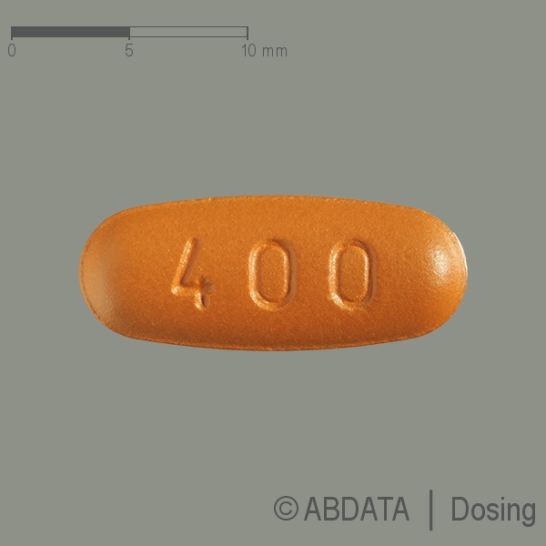 Produktabbildungen für IMATINIB AL 400 mg Filmtabletten in der Vorder-, Hinter- und Seitenansicht.