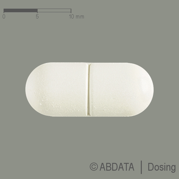 Produktabbildungen für ACIC 800 Tabletten in der Vorder-, Hinter- und Seitenansicht.