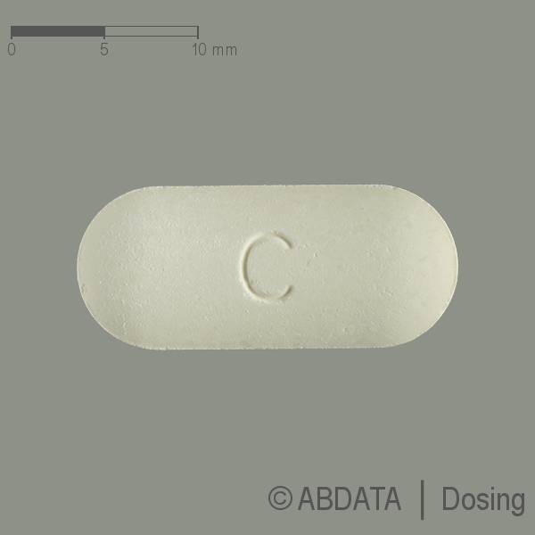 Produktabbildungen für CEFUROXIM STADA 500 mg Tabletten in der Vorder-, Hinter- und Seitenansicht.