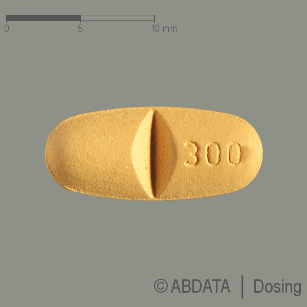 Produktabbildungen für OXCARBAZEPIN-neuraxpharm 300 mg Filmtabletten in der Vorder-, Hinter- und Seitenansicht.